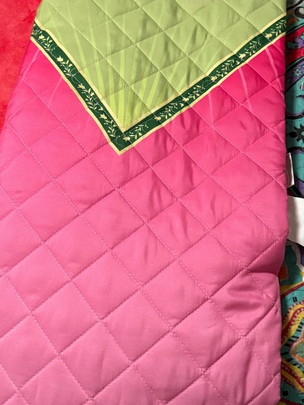 Reversible Twin Quilt - Pink & Green Wicked  Oz  New